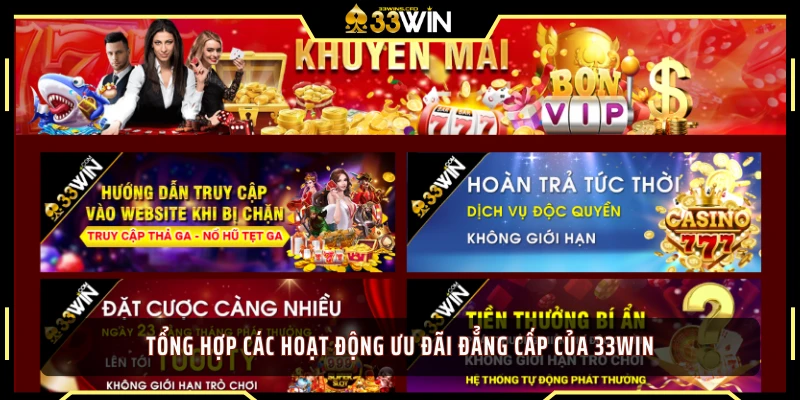 Tổng hợp các hoạt động ưu đãi đẳng cấp của 33WIN